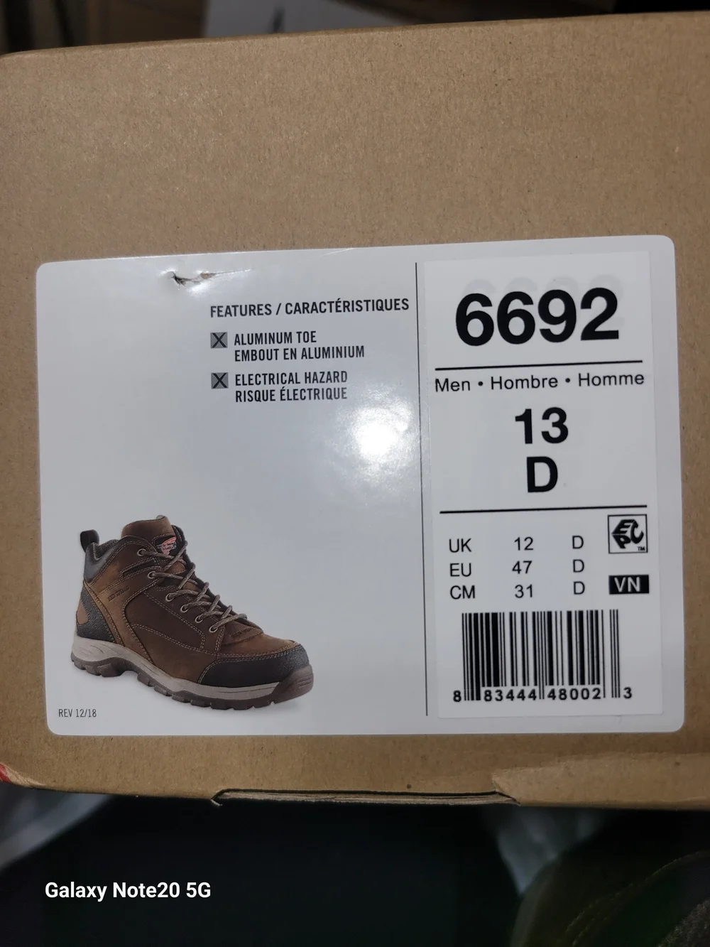 Red Wing TruHiker 6692 Waterproof Work Boots Men's Size 13 NEW